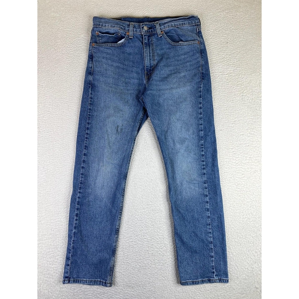 Levis 505 Mens 34x30 Blue‎ Regular Straight Stretch Denim Jeans Medium Wash